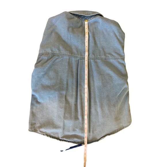 Mudpie Denim Womens Shirt Jacket  S/M Leopard Long Sleeves Pockets Mob Wife - Picture 7 of 7